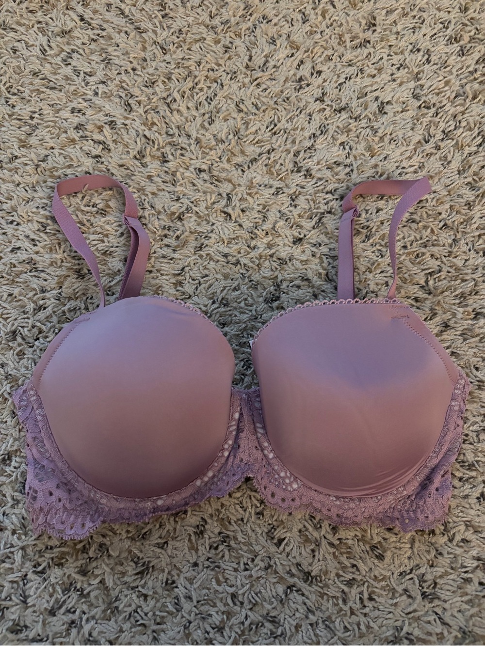 Victoria's Secret Mauve Lace-Trim lined Demi bra